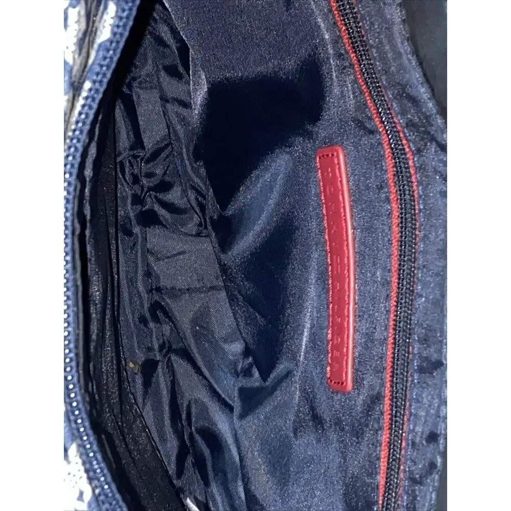 Tommy Hilfiger Crossbody Purse Bag Monogram Logo Blue Red White Stripe Canvas